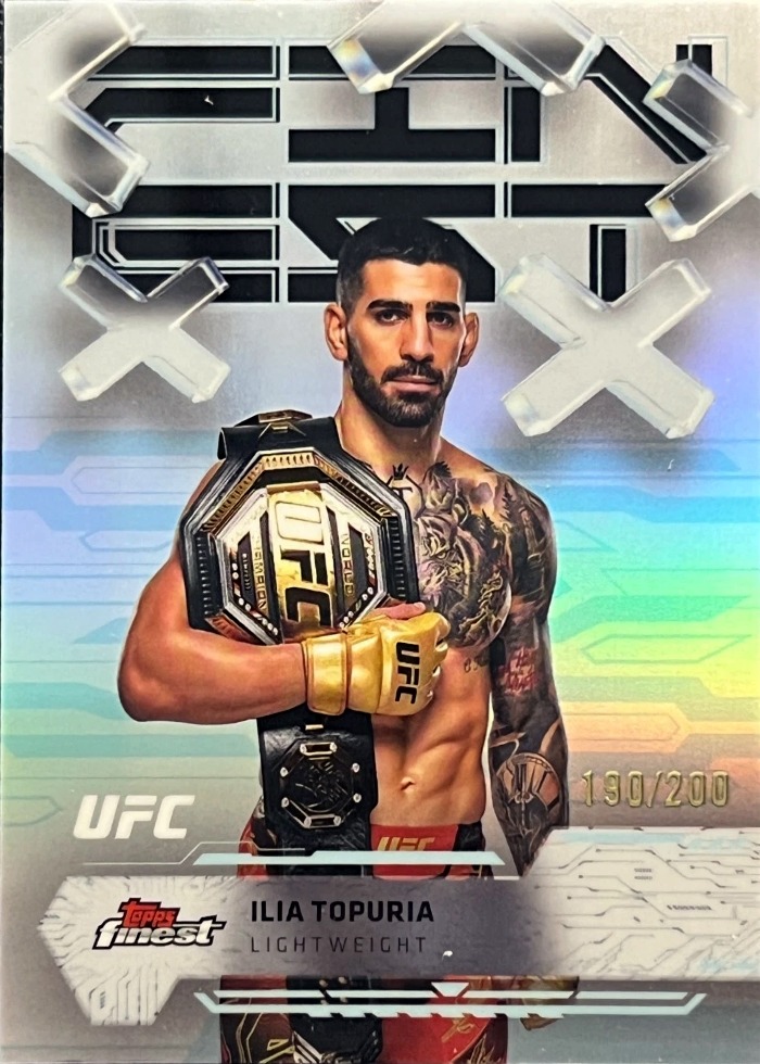 2025 Topps Finest UFC Blue Refractor Ilia Topuria #43 /200