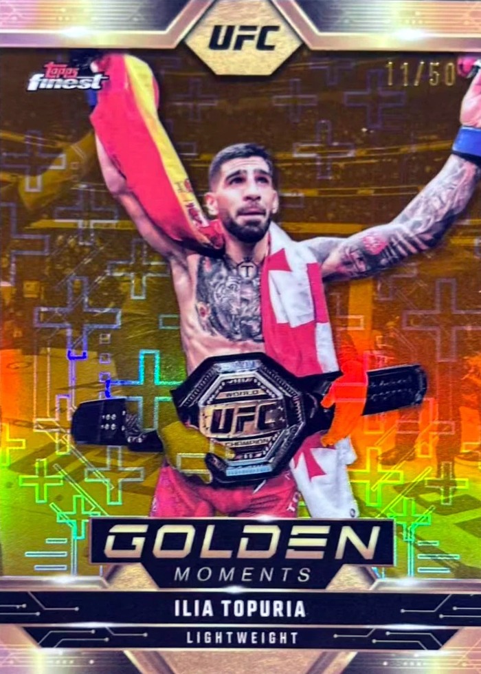 2025 Topps Finest UFC Gold Refractor Ilia Topuria #GM-16 /50