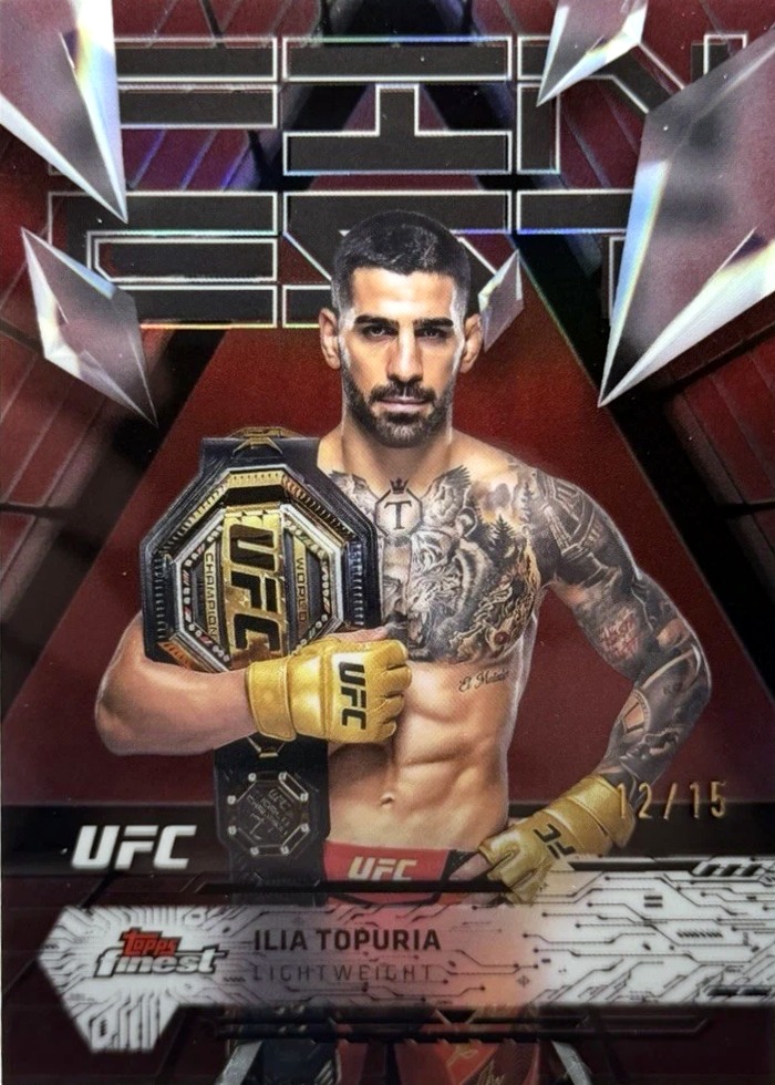 2025 Topps Finest UFC Red/Black Vapor Refractor Ilia Topuria #115 /15