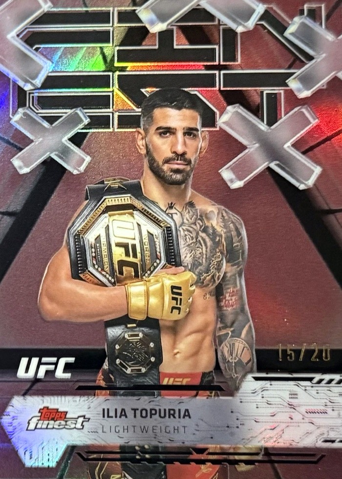 2025 Topps Finest UFC Red/Black Vapor Refractor Ilia Topuria #43 /20