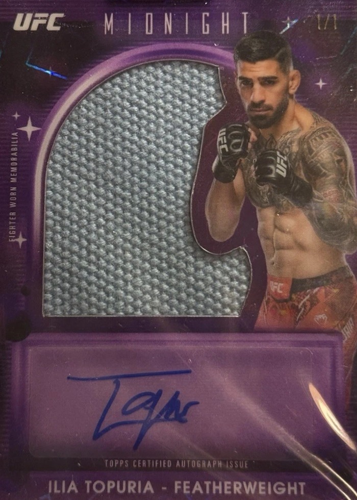 2025 Topps Midnight UFC Black Light Ilia Topuria #VRA-IT /1