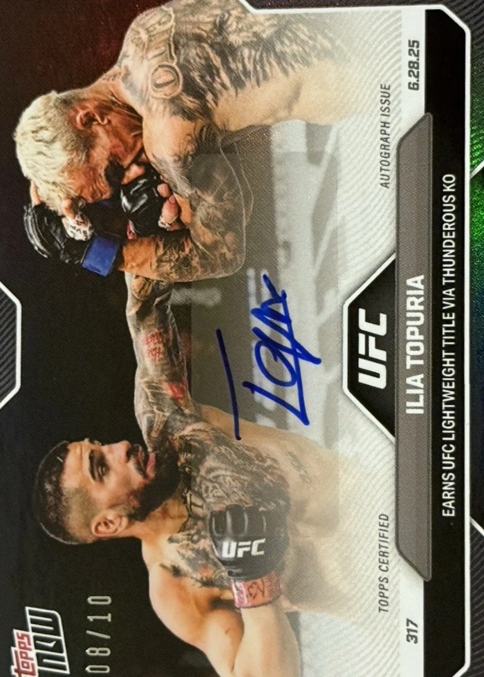 2025 UFC Topps NOW Autograph Ilia Topuria #18A /10