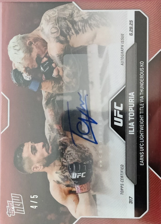 2025 UFC Topps NOW Autograph Ilia Topuria #18A /5