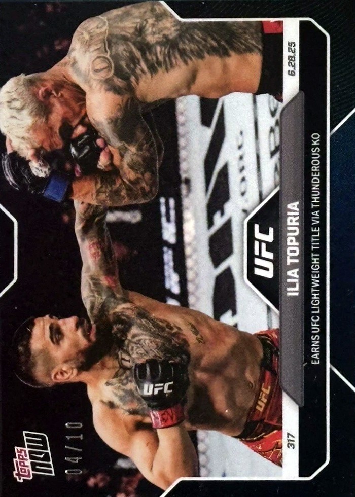 2025 UFC Topps NOW Black Foil Ilia Topuria #18 /10