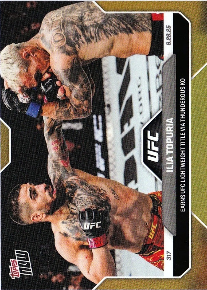 2025 UFC Topps NOW Gold Foil Ilia Topuria #18 /50