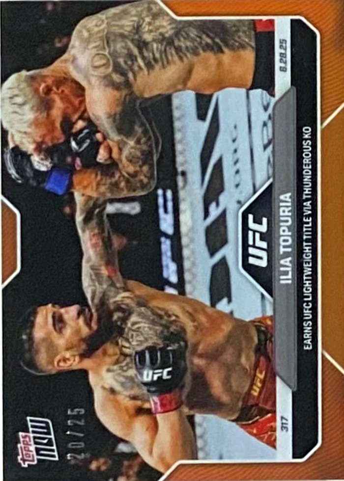 2025 UFC Topps NOW Orange Foil Ilia Topuria #18 /25