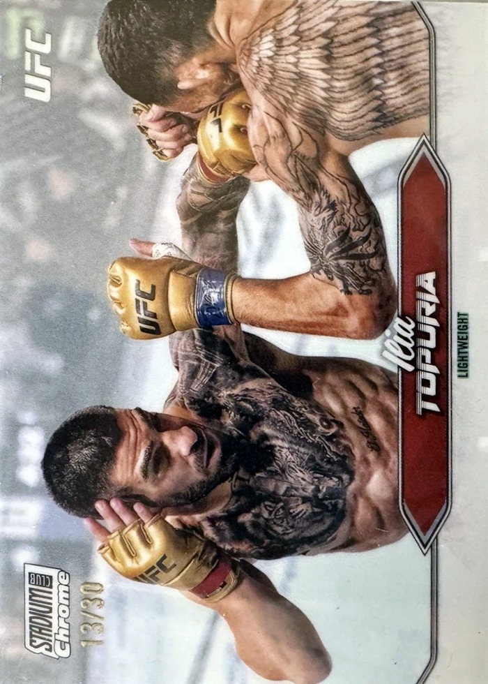 2025 Topps Stadium Club UFC Pearl White Refractor Ilia Topuria #C-23 /30