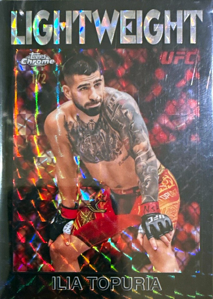 2026 Topps Chrome UFC Black Geometric Refractor Ilia Topuria #86-5 /2