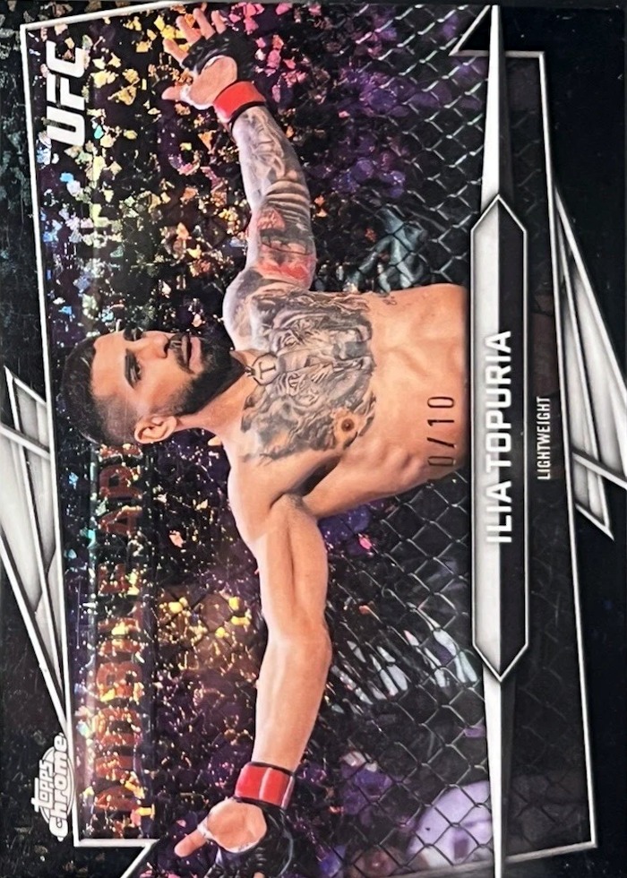 2026 Topps Chrome UFC Black Mini Diamonds Refractor Ilia Topuria #1 /10