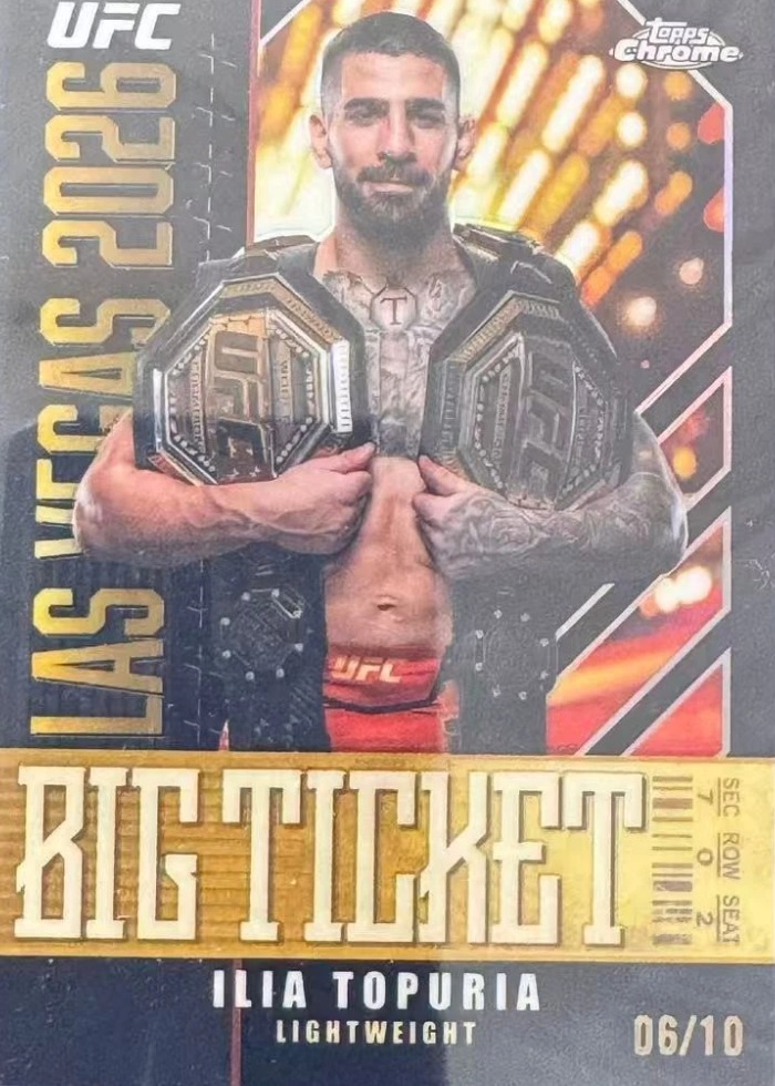 2026 Topps Chrome UFC Black Refractor Ilia Topuria #BT-16 /10