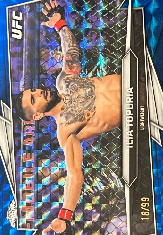2026 Topps Chrome UFC Blue Geometric Refractor Ilia Topuria #1 /99