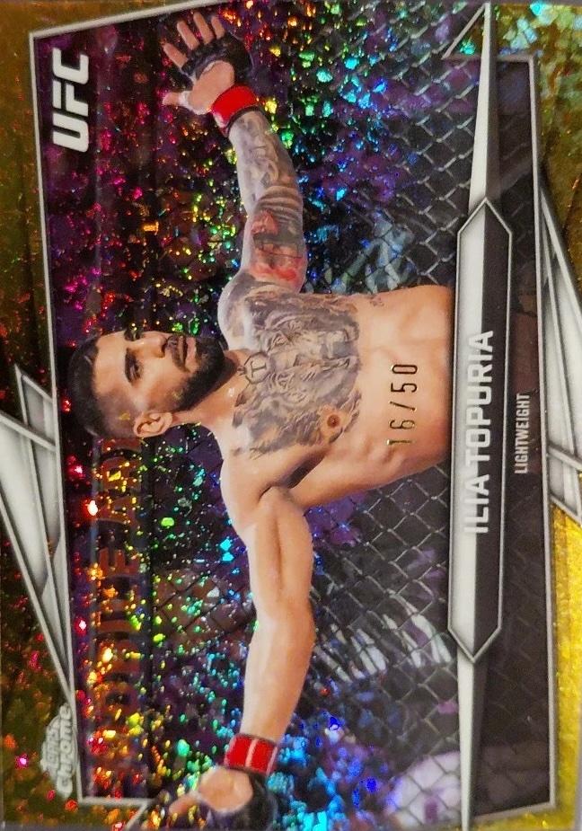 2026 Topps Chrome UFC Gold Mini Diamonds Refractor Ilia Topuria #1 /50