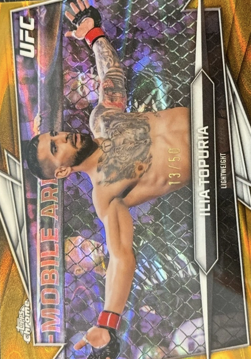 2026 Topps Chrome UFC Gold RayWave Refractor Ilia Topuria #1 /50
