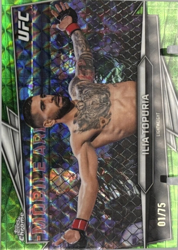 2026 Topps Chrome UFC Green Geometric Refractor Ilia Topuria #1 /75