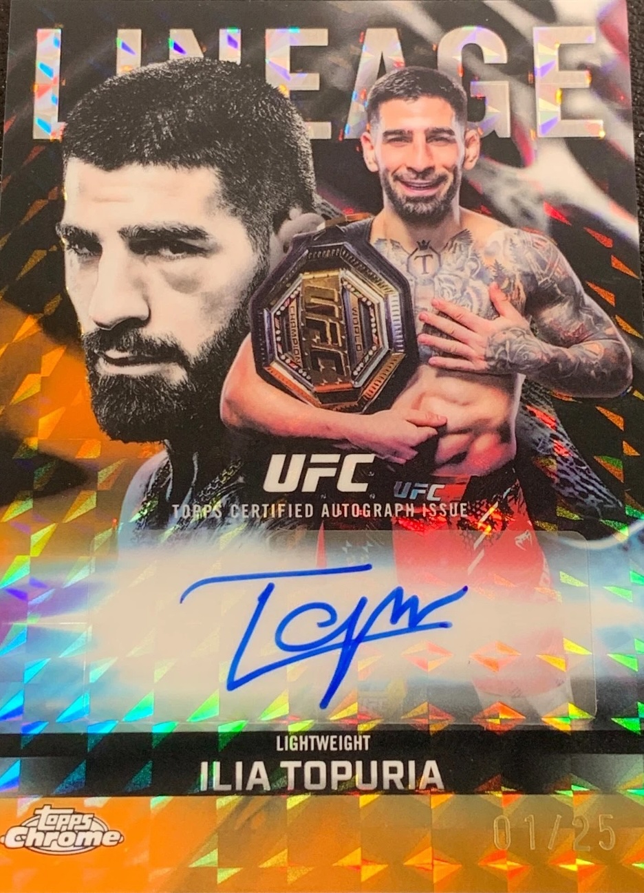 2026 Topps Chrome UFC Orange Geometric Refractor Ilia Topuria #CCA-IT /25
