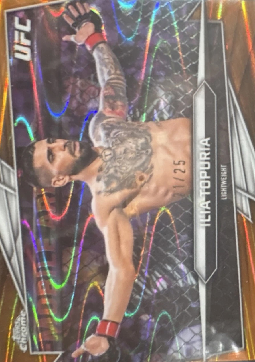 2026 Topps Chrome UFC Orange RayWave Refractor Ilia Topuria #1 /25