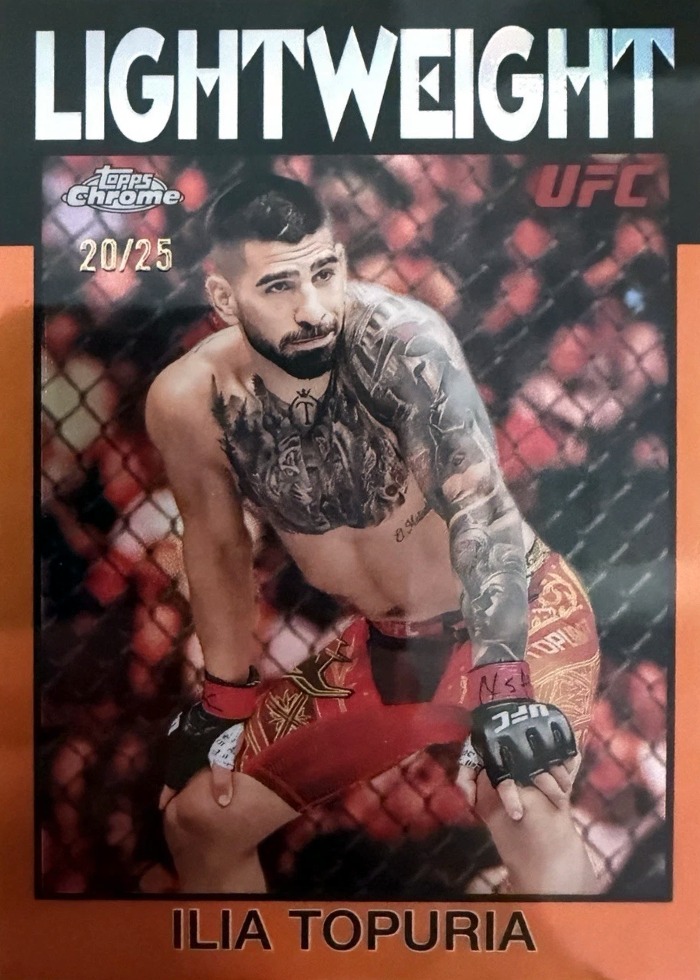 2026 Topps Chrome UFC Orange Refractor Ilia Topuria #86-5 /25