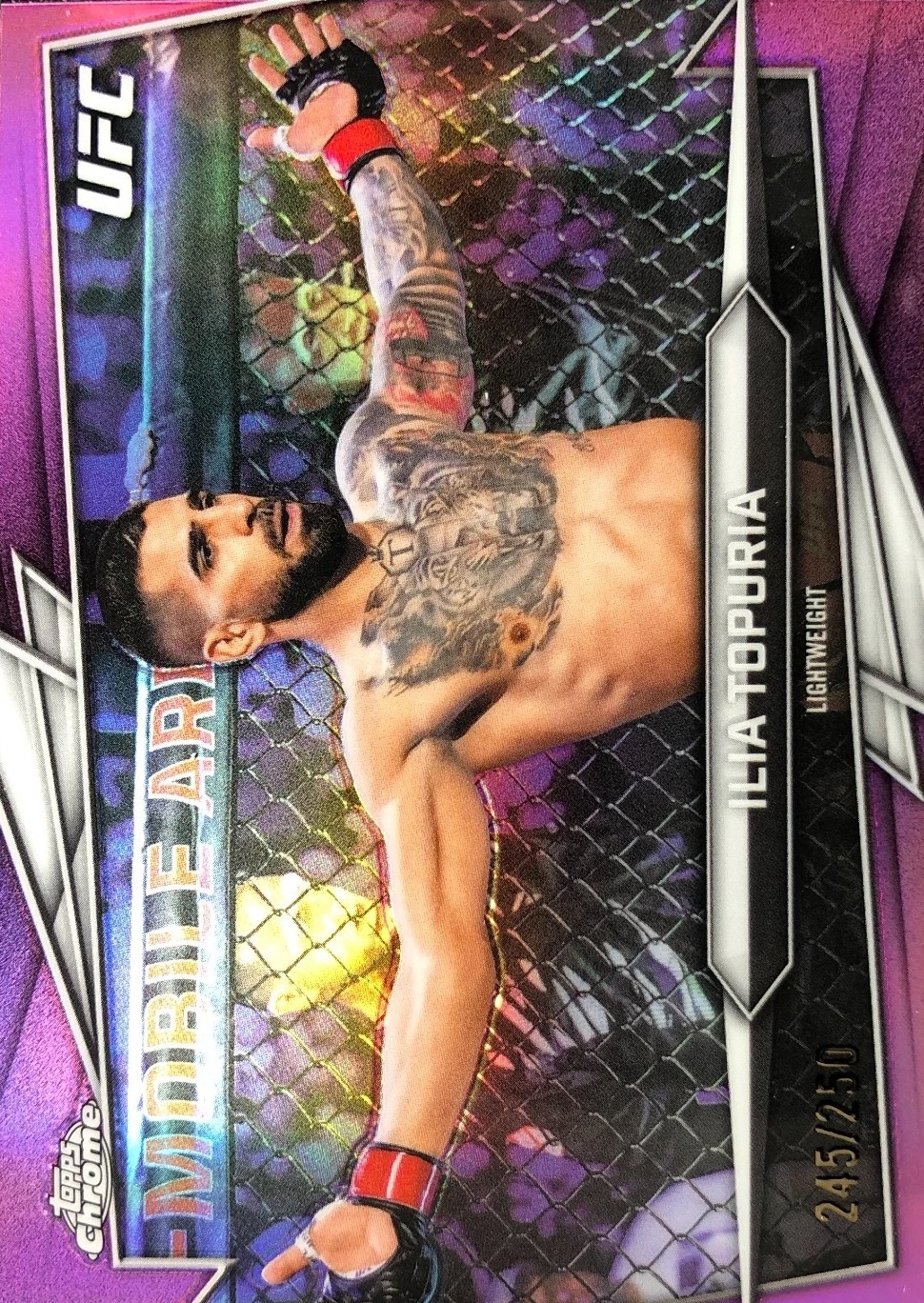 2026 Topps Chrome UFC Pink Refractor Ilia Topuria #1 /250