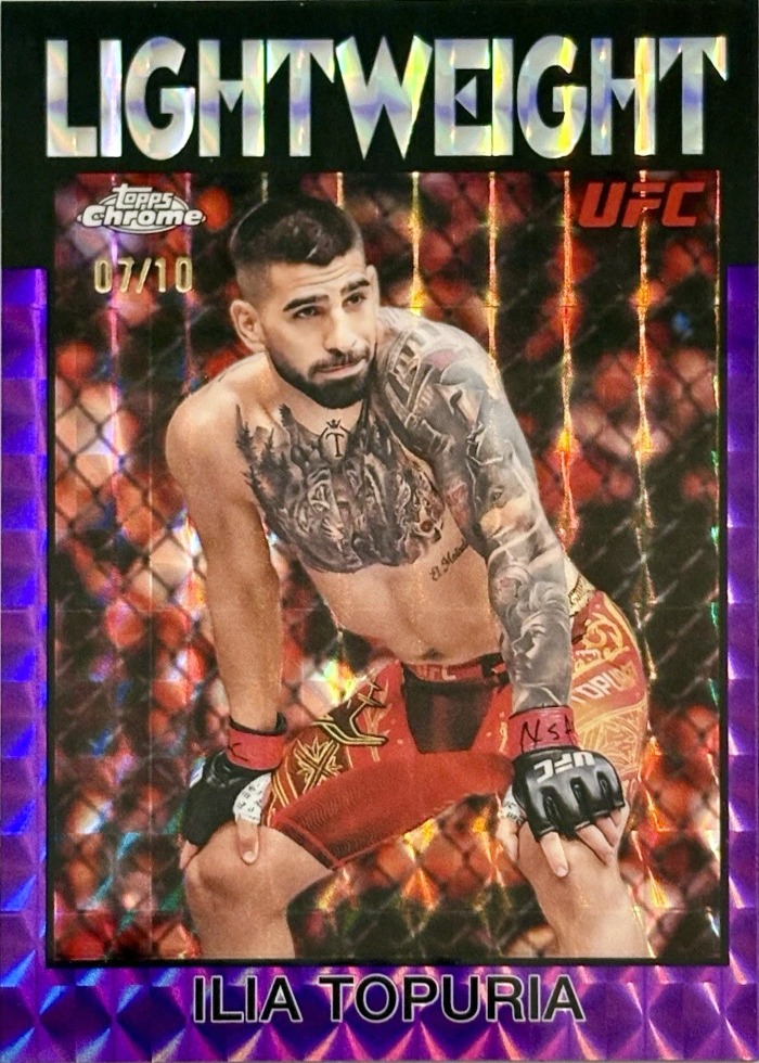 2026 Topps Chrome UFC Purple Geometric Refractor Ilia Topuria #86-5 /10