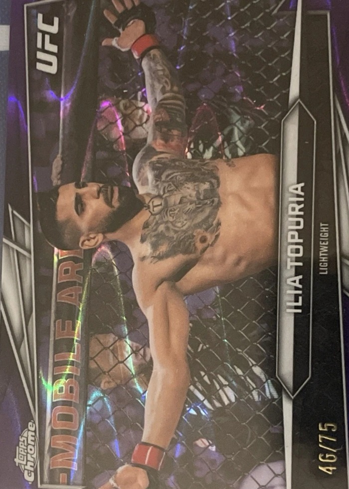 2026 Topps Chrome UFC Purple RayWave Refractor Ilia Topuria #1 /75