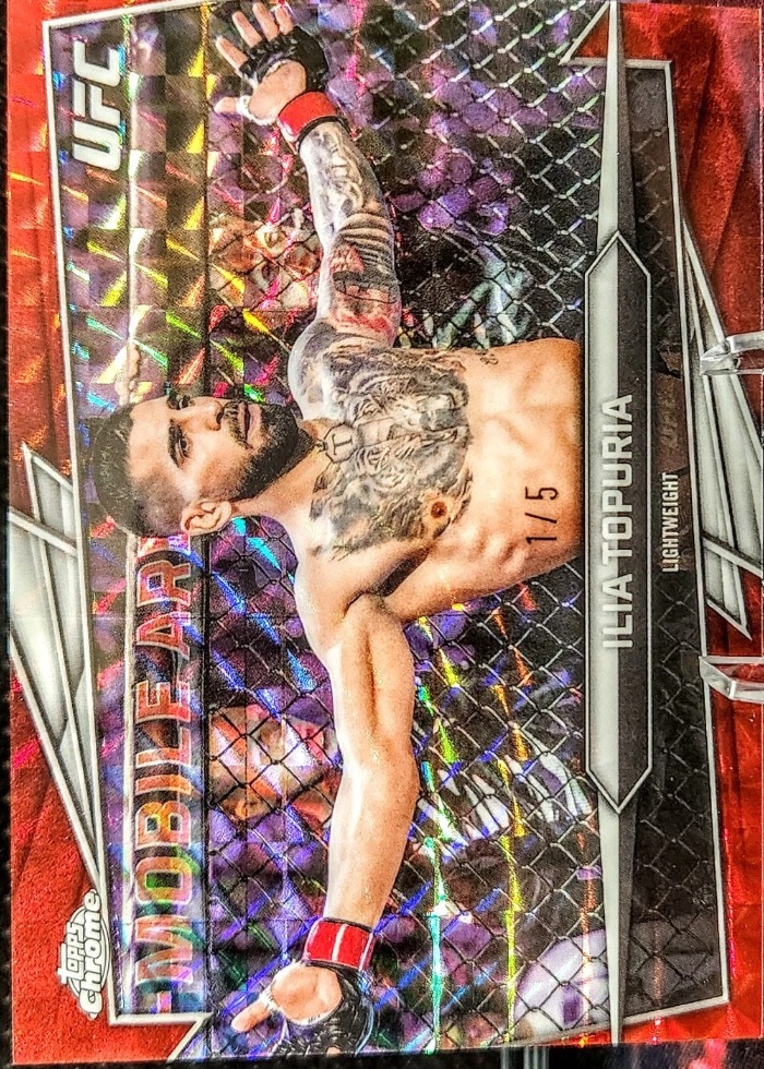 2026 Topps Chrome UFC Red Geometric Refractor Ilia Topuria #1 /5