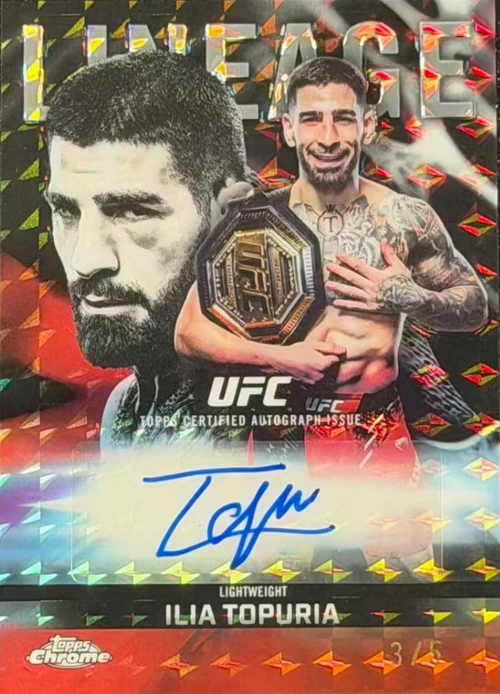 2026 Topps Chrome UFC Red Geometric Refractor Ilia Topuria #CCA-IT /5