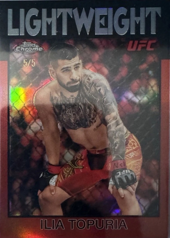 2026 Topps Chrome UFC Red Refractor Ilia Topuria #86-5 /5