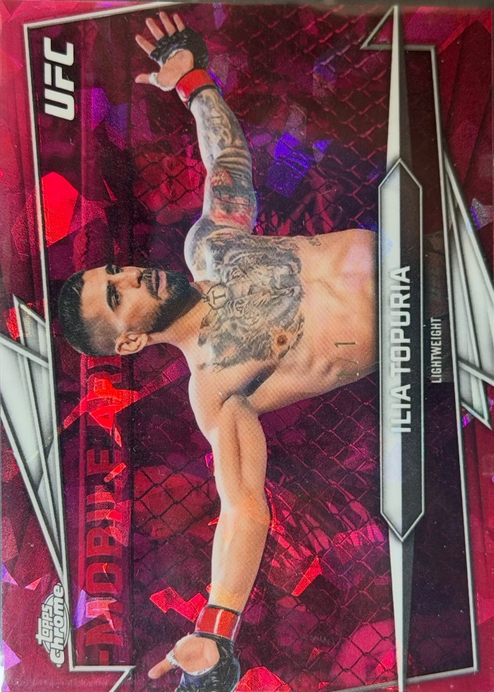 2026 Topps Chrome UFC Sapphire Edition Padparadscha Sapphire Ilia Topuria #1 /1