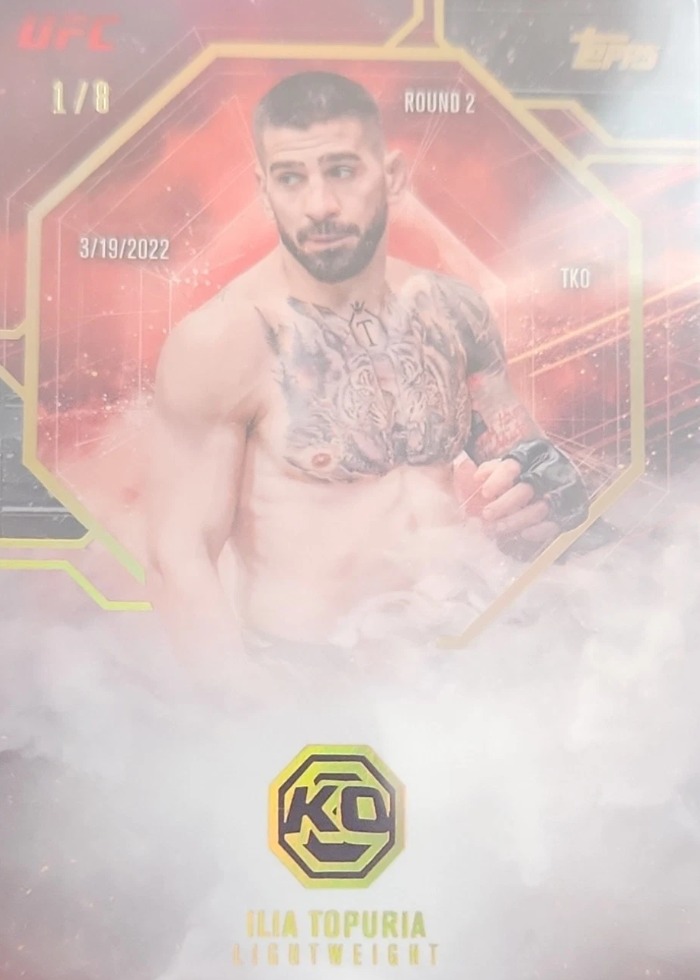 2026 Topps Knockout UFC Gold Ilia Topuria #IA-9 /8