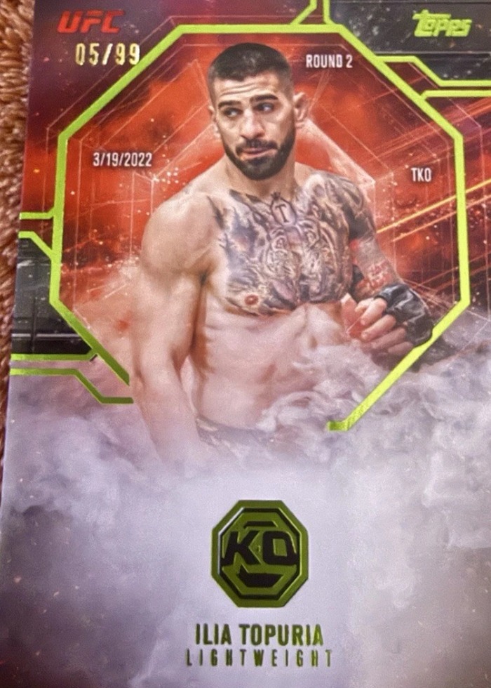 2026 Topps Knockout UFC Lime Green Ilia Topuria #IA-9 /99