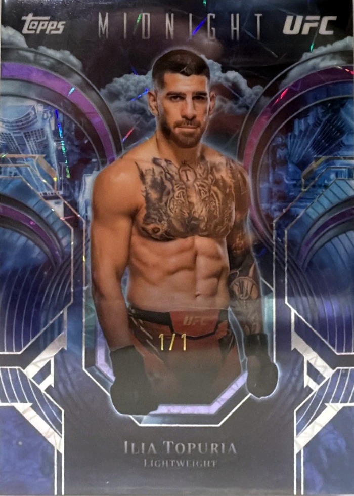 2026 Topps Midnight UFC Black Light Ilia Topuria #PC-22 /1