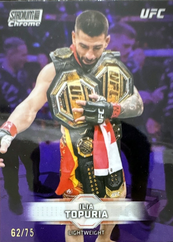 2026 Topps Stadium Club UFC Purple Refractor Ilia Topuria #CB-6 /75