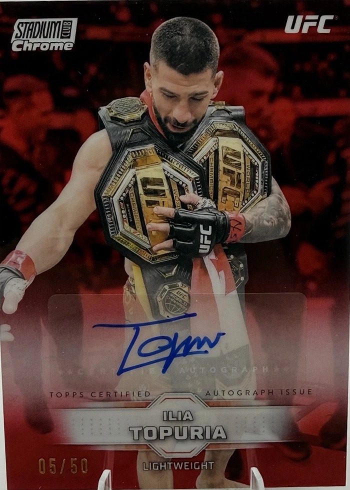 2026 Topps Stadium Club UFC Red Refractor Ilia Topuria #CAV-ITA /50