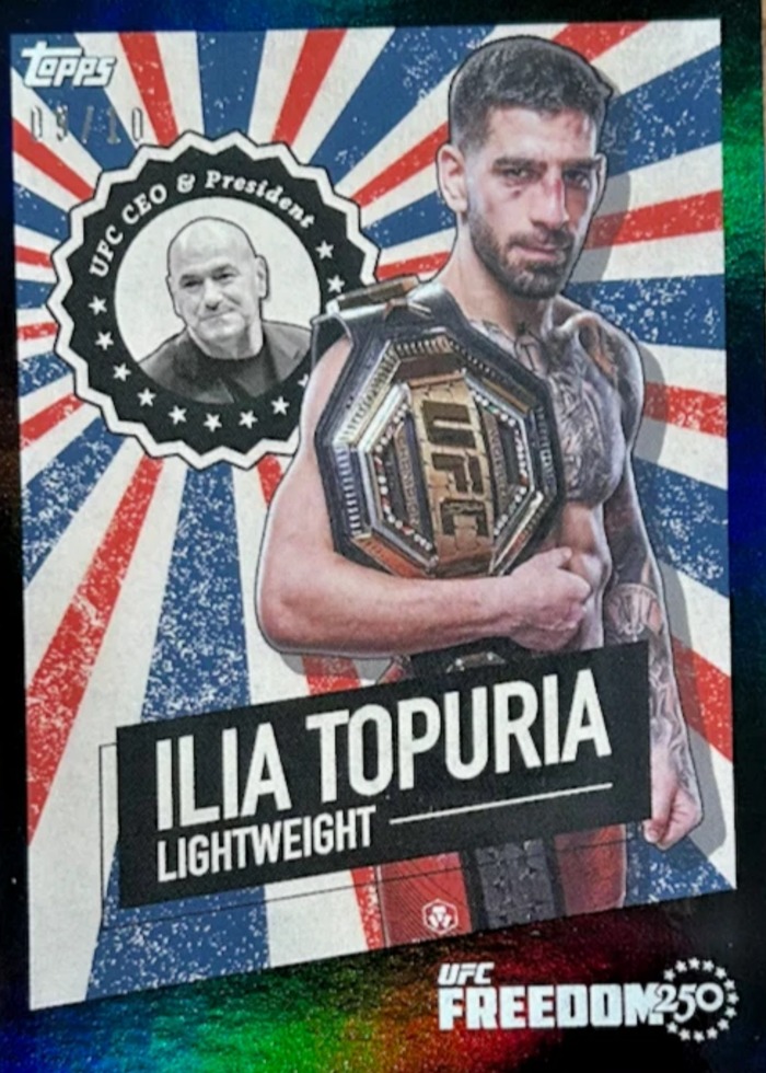 2026 Topps UFC Freedom 250 Black Ilia Topuria #SO-6 /10