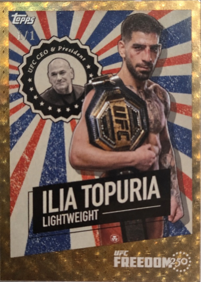 2026 Topps UFC Freedom 250 Foilfractor Ilia Topuria #SO-6 /1