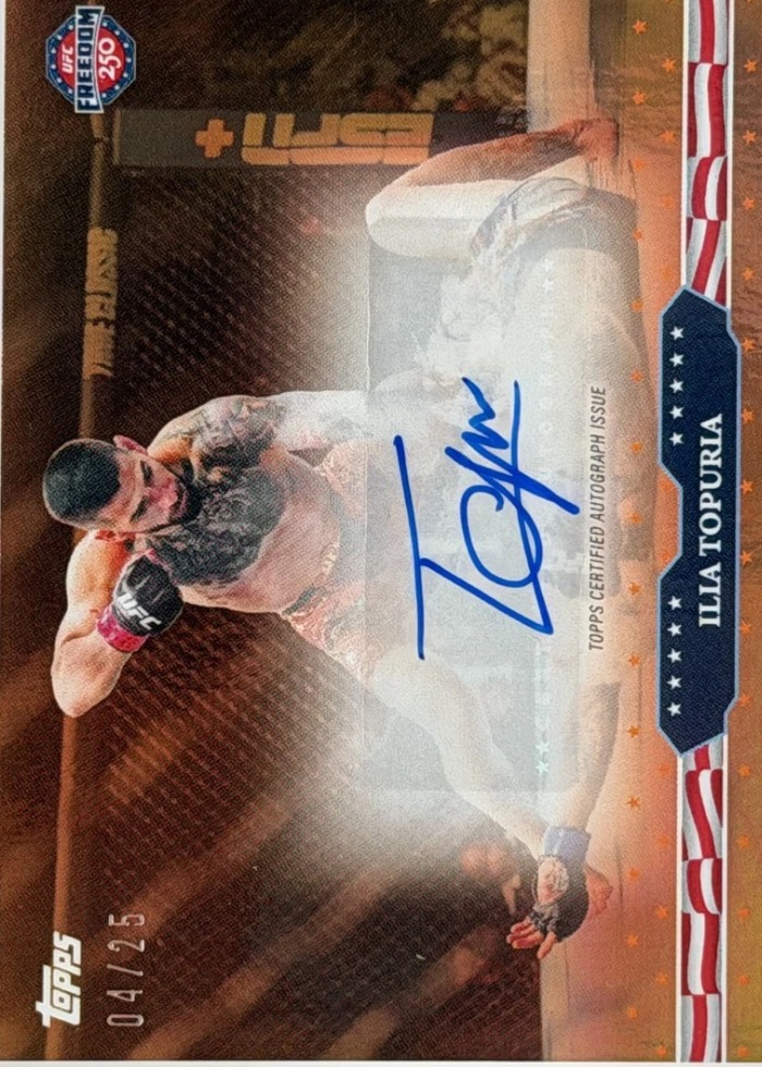 2026 Topps UFC Freedom 250 Orange Ilia Topuria #6-A /25