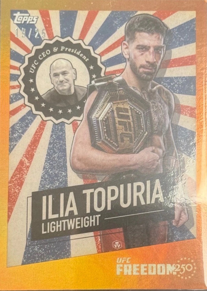 2026 Topps UFC Freedom 250 Orange Ilia Topuria #SO-6 /25