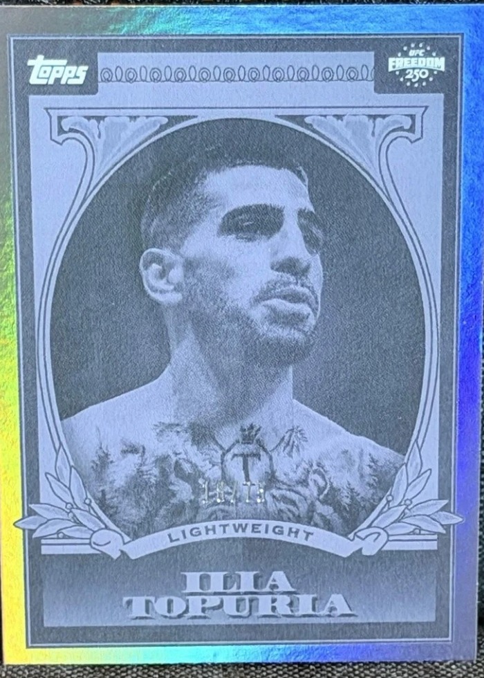 2026 Topps UFC Freedom 250 Purple Ilia Topuria #UD-6 /75