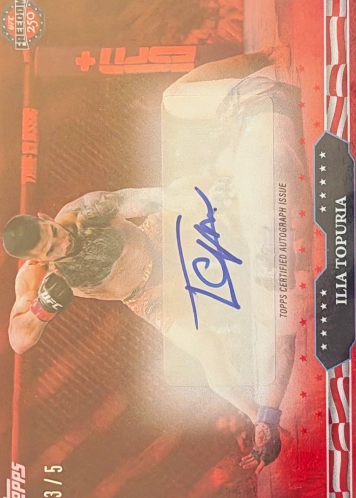 2026 Topps UFC Freedom 250 Red Ilia Topuria #6-A /5