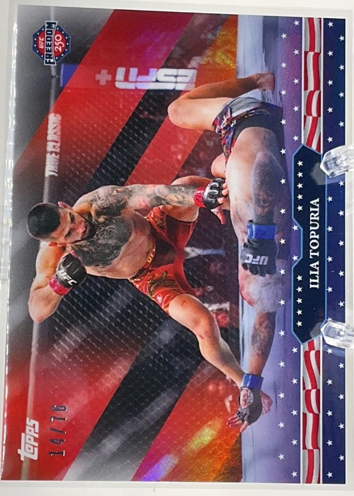 2026 Topps UFC Freedom 250 Red/White/Blue Ilia Topuria #6 /76