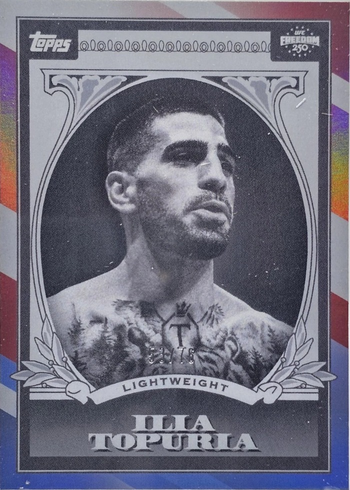 2026 Topps UFC Freedom 250 Red/White/Blue Ilia Topuria #UD-6 /76